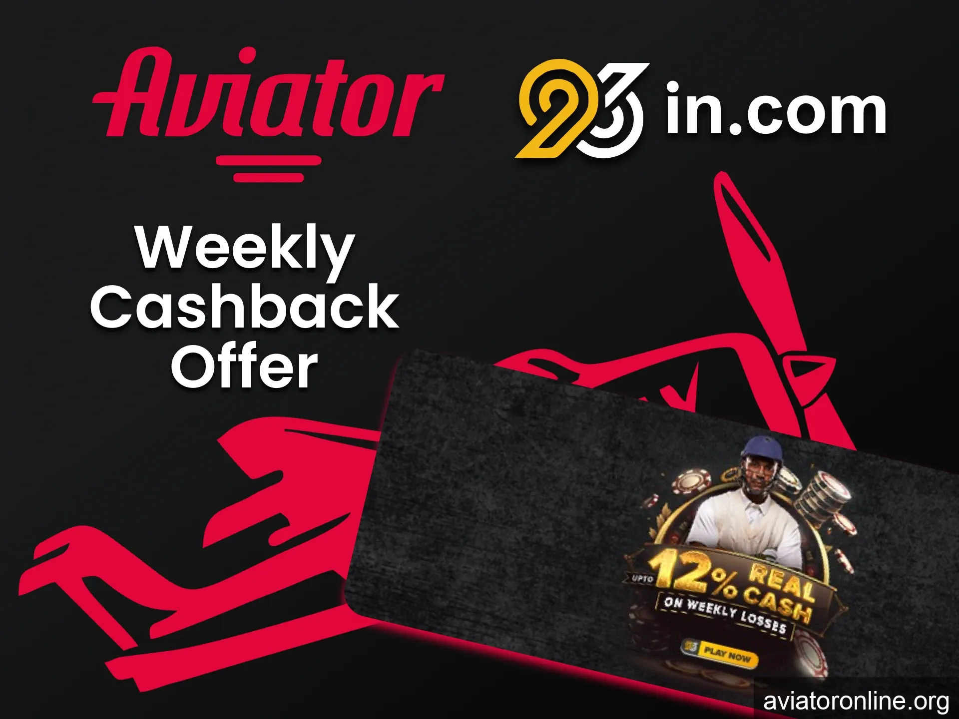 Get weekly cashback from 96in for Aviator.