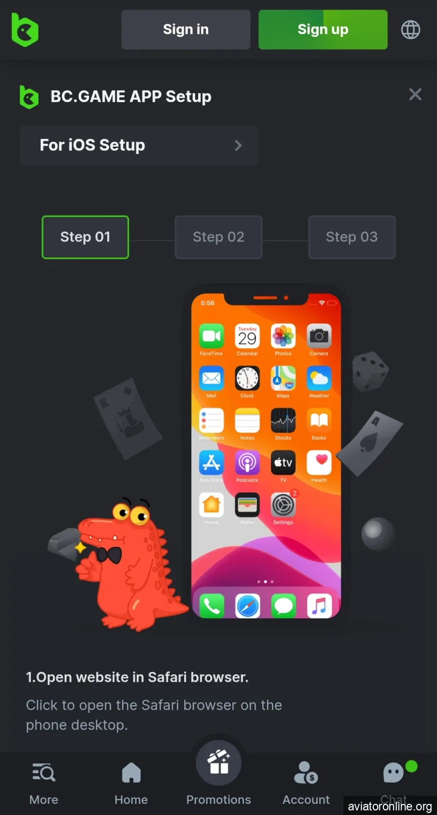 Start downloading the BCGame app for iOS.