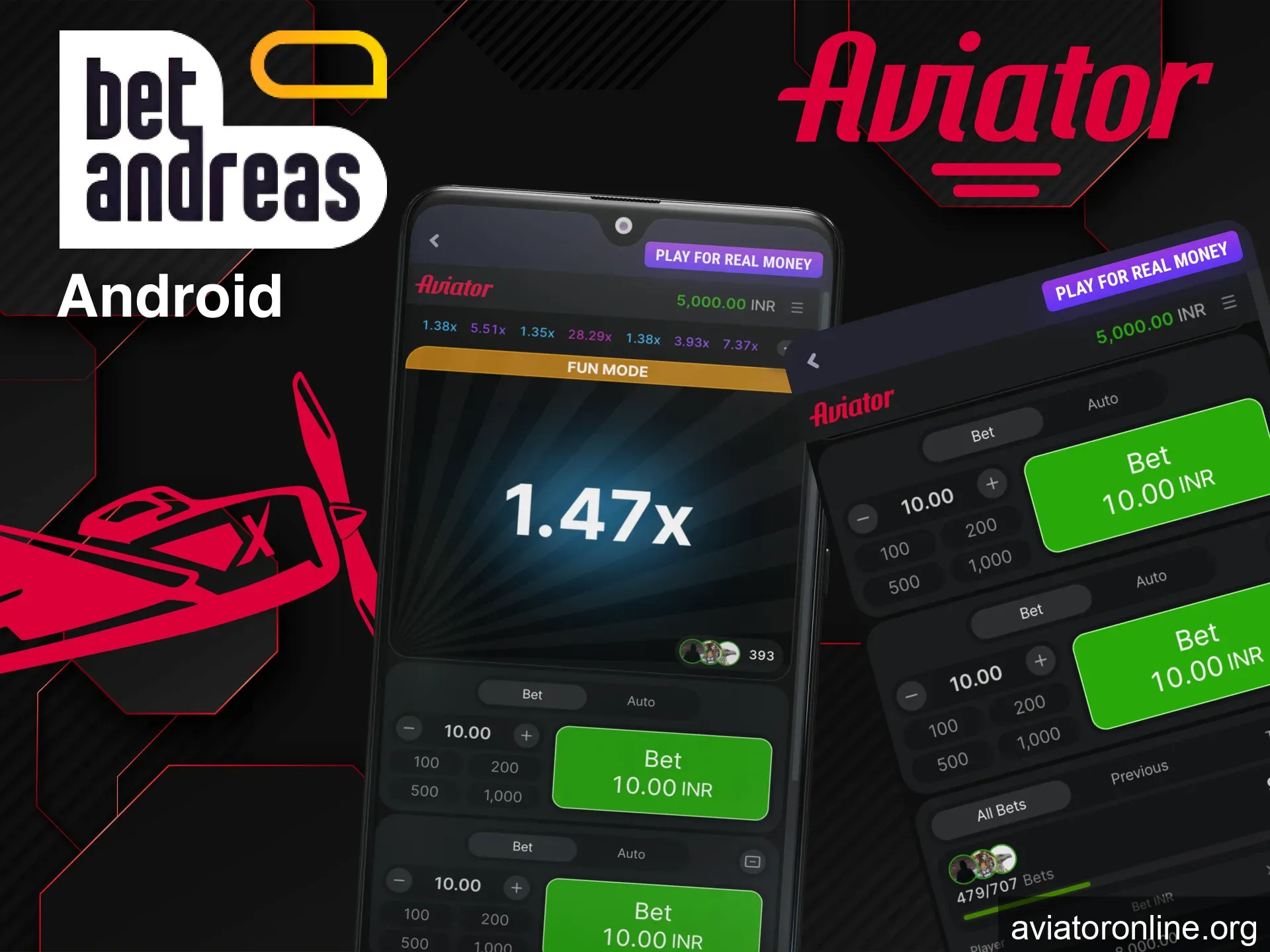 Download BetAndreas Android app and start Aviator instantly.