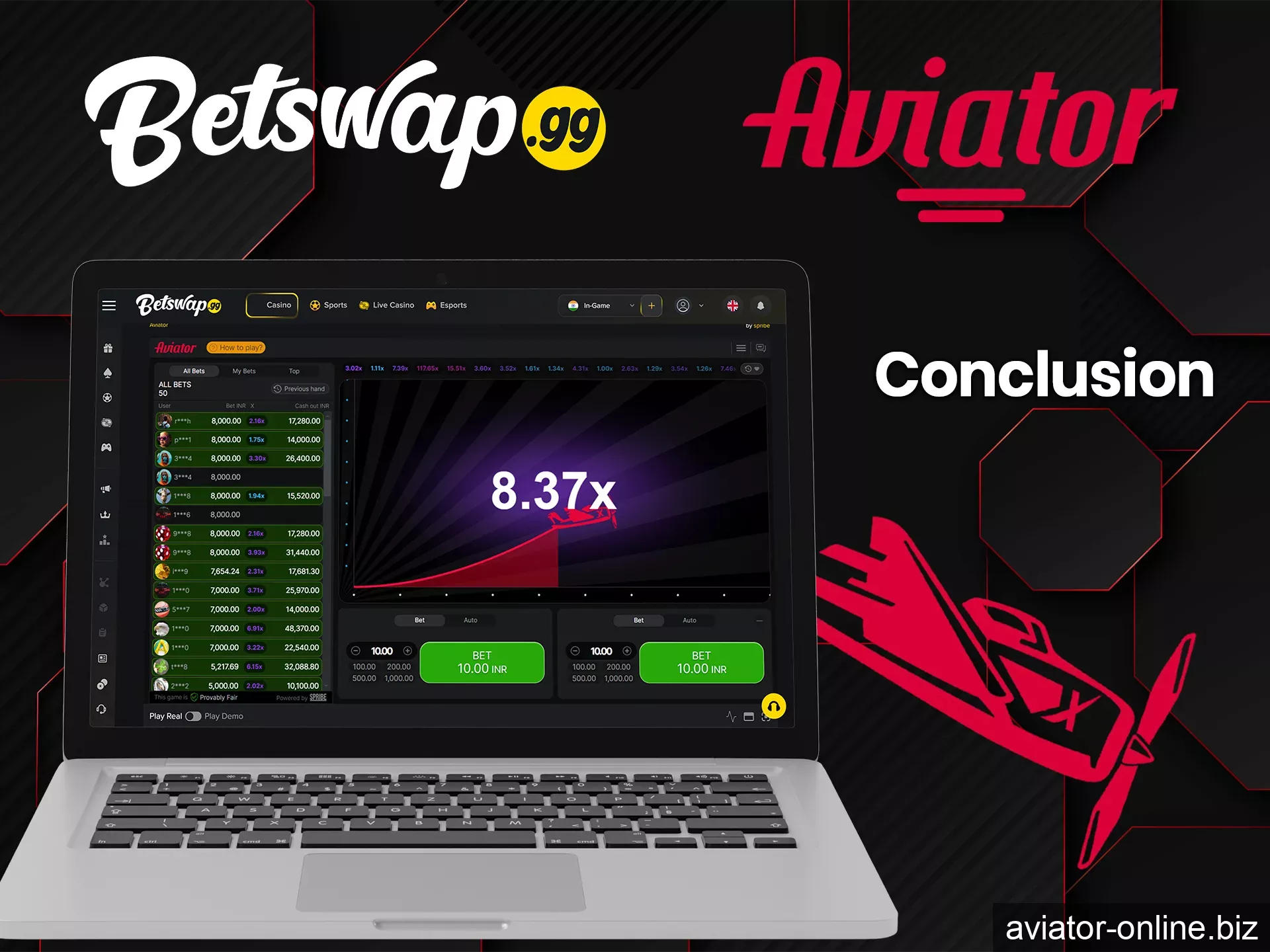 Win big in the Aviator game with Betswap.