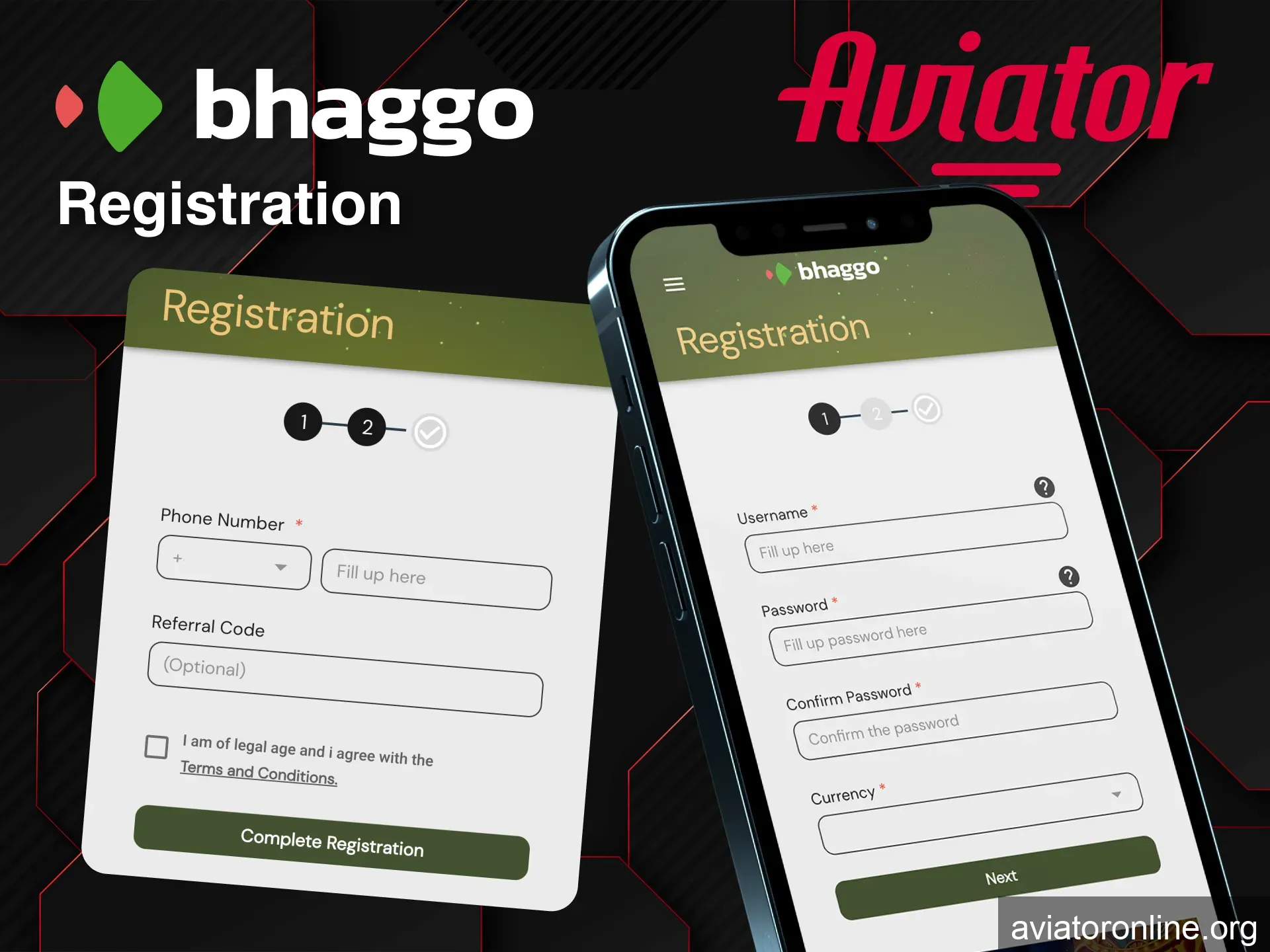 Register on Bhaggo with phone number to play Aviator.