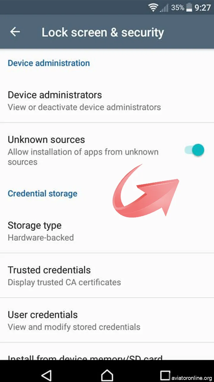 To install Bsports app go to the security settings.