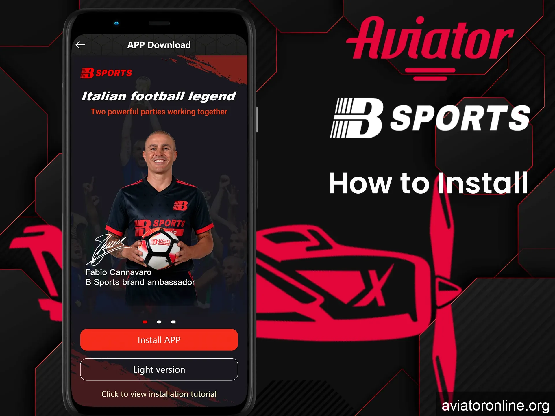 How to start installation of the the Bsports Aviator app.