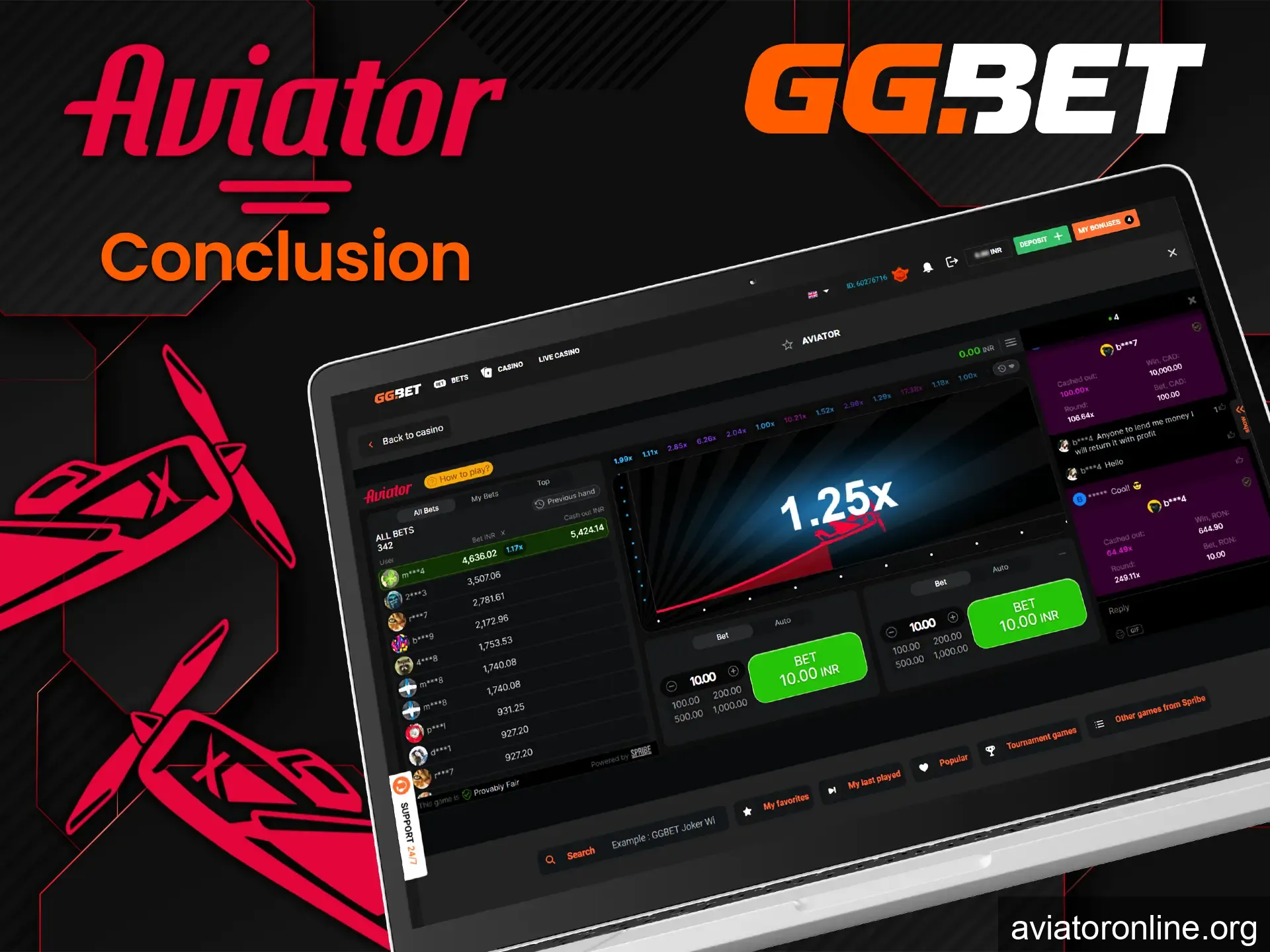 Play Aviator on GGBet from your phone or PC and get unforgettable emotions.