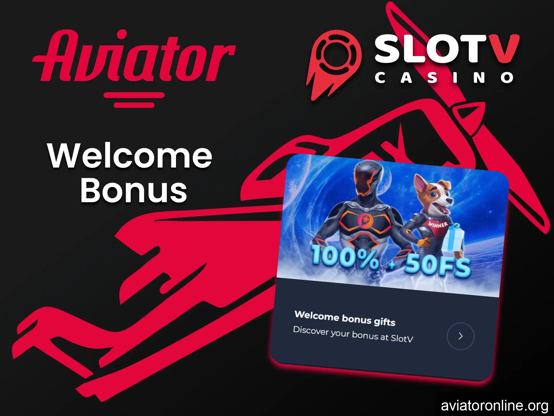 Get a welcome bonus for the Aviator from SlotV.