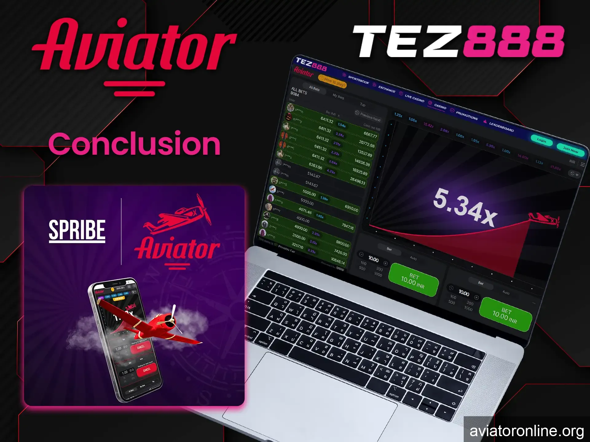 We recommend the Tez888 gaming platform to win at Aviator.