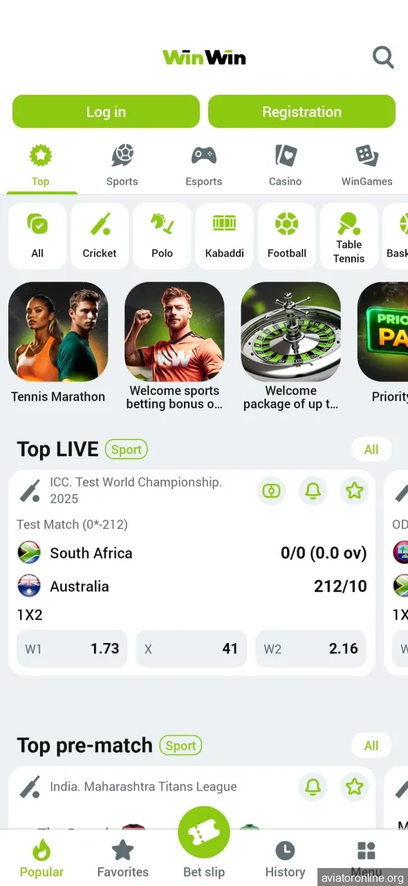 Visit the main page of the WinWin application.